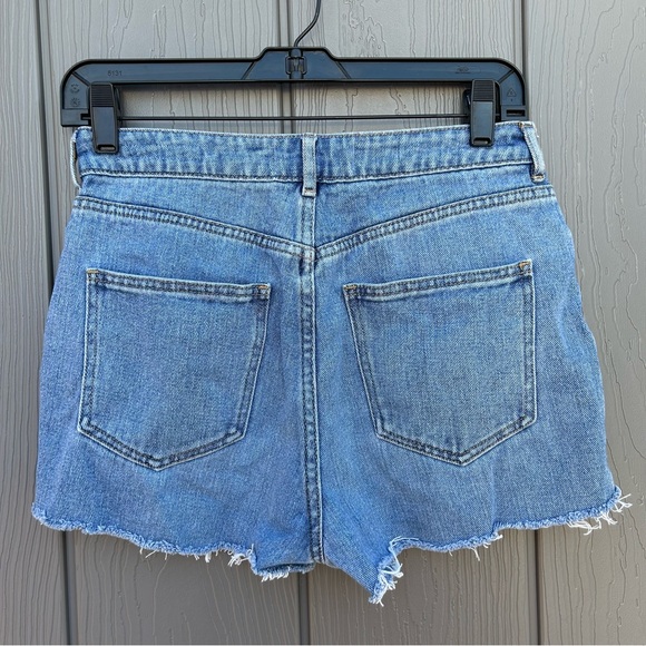 Pacsun Mom Jean Shorts 26 High Rise Distressed Blue Cotton Women’s - Picture 12 of 13